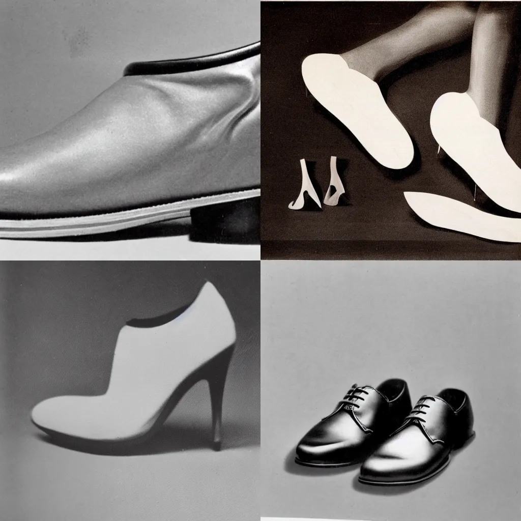 Prompt: raymond loewy creation of a shoe