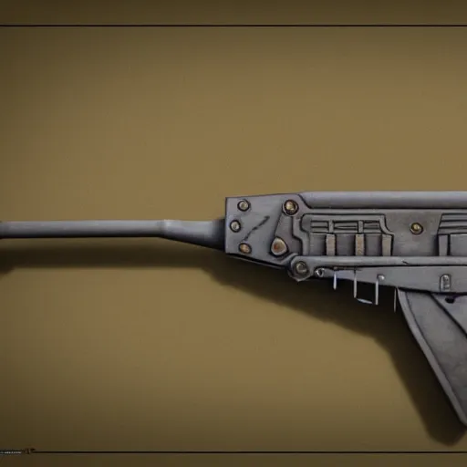 Image similar to submachine gun in Unreal Engine, concept art