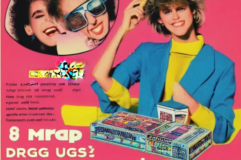 Image similar to 80s, drugs, advertisement