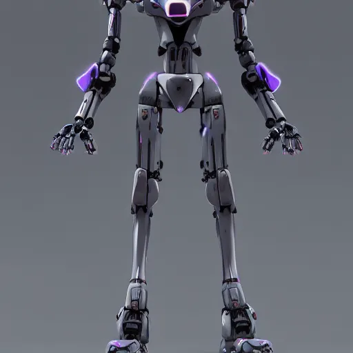 Image similar to < 3 d mecha > in the style of < neon genesis evangelion >, grey metal body, < full body robot photograph > octane render, 3 d, cgi