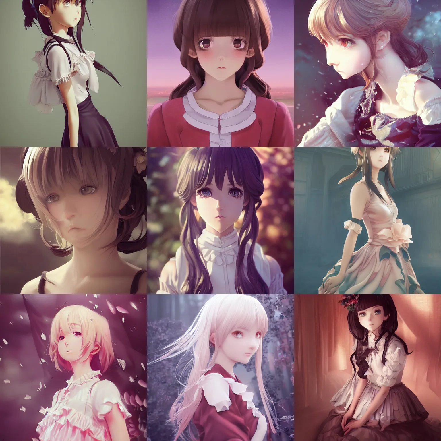 Prompt: instagram photo. insanely detailed. by wlop, ilya kuvshinov, krenz cushart, greg rutkowski, pixiv. zbrush sculpt, octane, maya, houdini, vfx. a gorgeous young anime cg gentle girlish feminine sissy boy with long hairstyle in lolita dress, in luxury advertisement. cinematic dramatic atmosphere, sharp focus, volumetric lighting