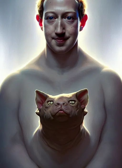 Prompt: symmetry!! portrait of chubby mark zuckerberg hairless!!!, fantasy, medieval wear, intricate, elegant, highly detailed, digital painting, artstation, concept art, smooth, sharp focus, illustration, art by artgerm and greg rutkowski and alphonse mucha