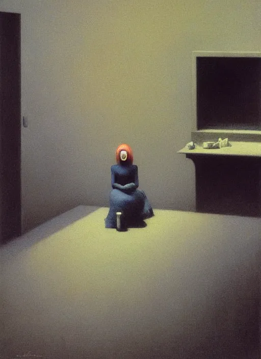 Prompt: death does not define and life is but a dream, Edward Hopper and James Gilleard, Zdzislaw Beksinski, Mark Ryden, Wolfgang Lettl highly detailed, hints of Yayoi Kasuma, Odilon Redon. Drexler