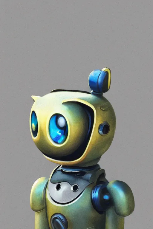 Prompt: a cute cat robot, painted by wally wood and matt jefferies, trending on artstation, steam punk, bright macro view pixar, award - winning, blueprint, chillwave, realism