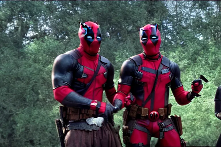 Image similar to ryan reynolds as deadpool in the princess bride ( 1 9 8 7 ), cinematography 4 k