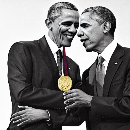 Prompt: president obama awarding the medal of freedom to scooby doo