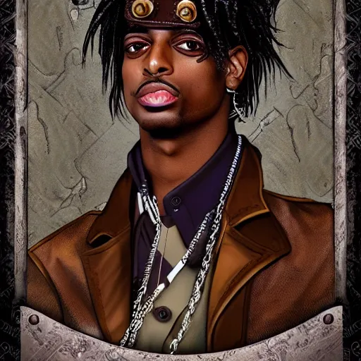 Image similar to playboi carti in steampunk style digital art 4 k the detailed super realistic