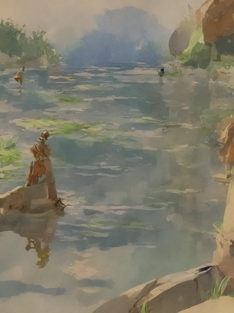 Image similar to reflections by disney concept artists, blunt borders, rule of thirds
