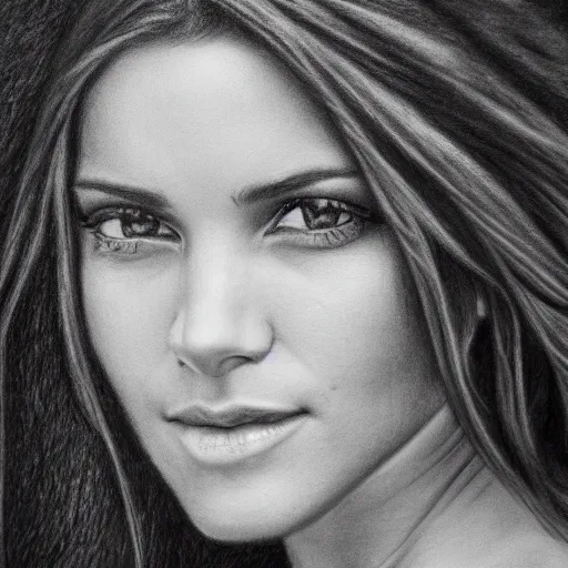 Image similar to a realistic close - up portrait of a celebrity, charcoal drawing, intricate, high definition, 4 k, trending