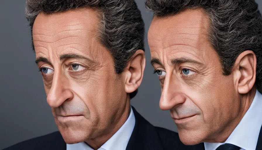 Prompt: hyper-realistic and anamorphic 2010s movie still close-up portrait of Nicolas Sarkozy, by Paolo Sorrentino, Leica SL2 50mm, beautiful color, high quality, high textured, detailed face