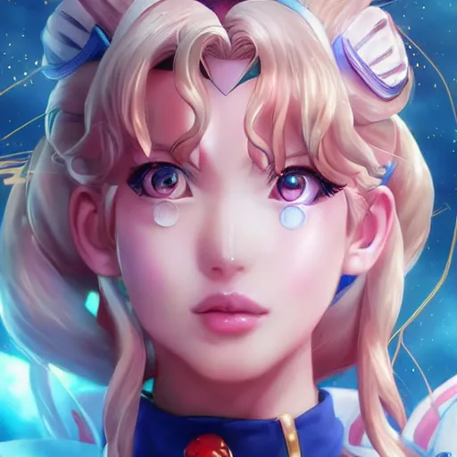 Image similar to a portrait of sailor moon, made by stanley artgerm lau, wlop, rossdraws, artstation, cgsociety, concept art, cgsociety, octane render, trending on artstation, artstationhd, artstationhq, unreal engine, 4 k, 8 k,