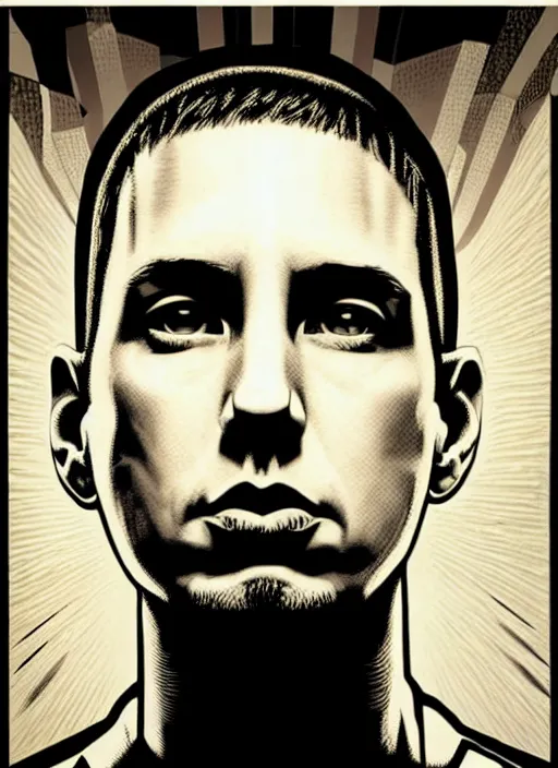 Image similar to Sideview Portrait of Eminem Shepard Fairey