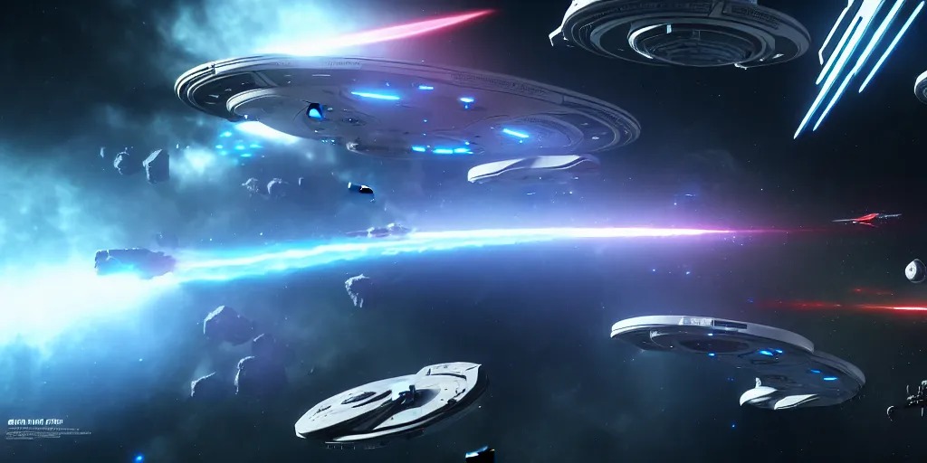 Image similar to futuristic space battle hyperdetailed, artstation, cgsociety, in the style star trek 8 k