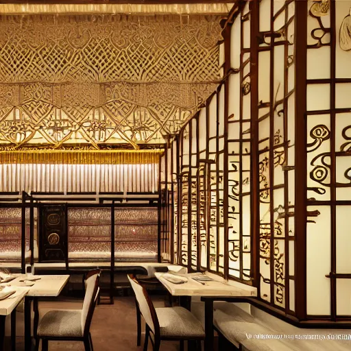 Image similar to a beautiful hyperdetailed interior render of roasted string hotpot restaurant restaurant yan'an, wall corner, from china, with merchant logo, fine delicate structure, chinese style, simple composition, simple style structure decoration design, victo ngai, 4 k hd