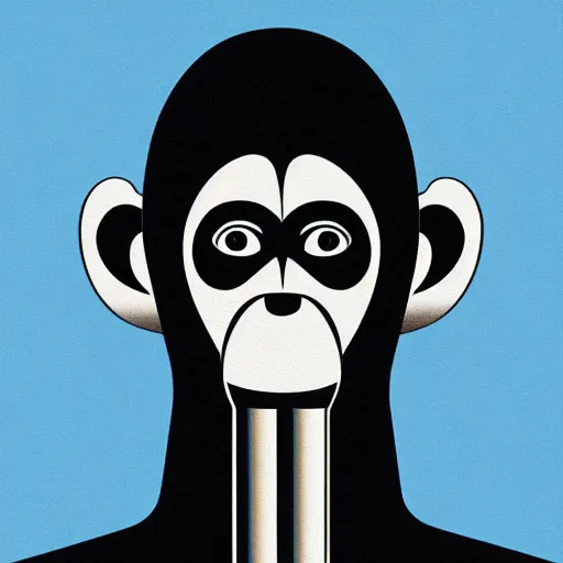 Image similar to abstract portrait of monkey, in the style of herbert bayer