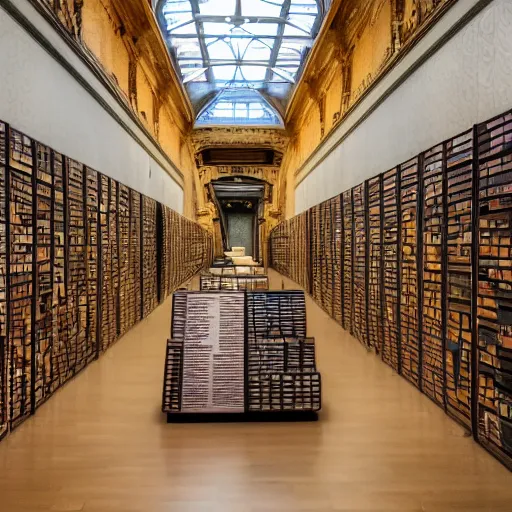 Prompt: high - resolution digital photograph of the akashic records in a museum, 4 k, f / 1 1, archival quality