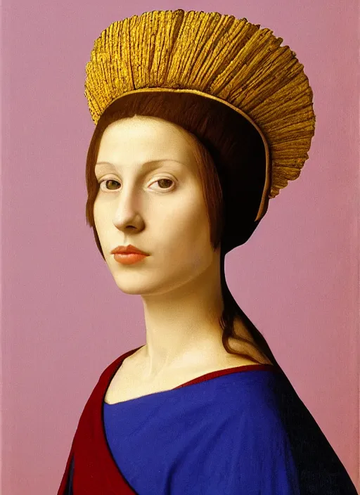 Prompt: portrait of young woman in renaissance dress and renaissance headdress, art by franco fontana