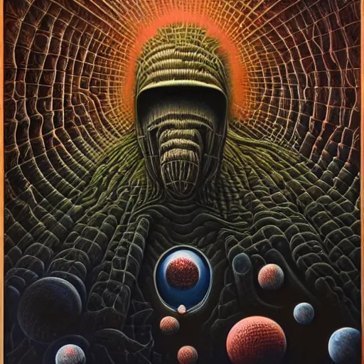 Prompt: NEBULA by jacek yerka, alex gray, zdzisław beksiński, dariusz zawadzki, jeffrey smith and h.r. giger, oil on canvas, 8k highly professionally detailed, trending on artstation