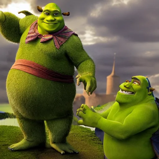 Prompt: new live action shrek movie photorealistic