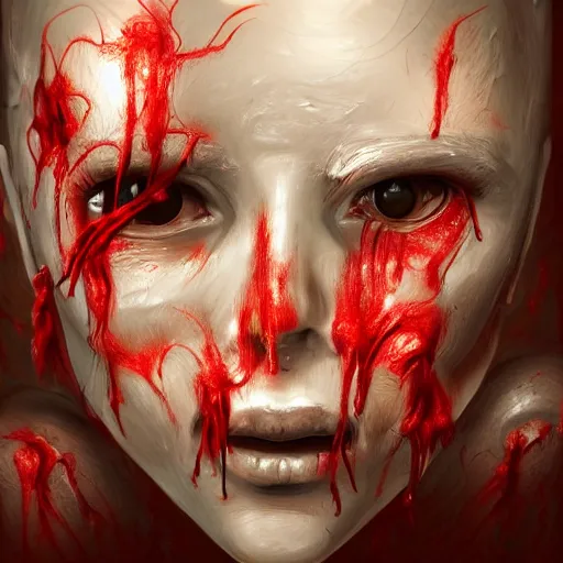 Prompt: , flesh box with wires sticking out, a computer made out of flesh, computer made out of flesh, skin on the gaming pc, personal computer horror, server, electronic, skinned alive, blood, intricate, highly detailed, digital painting, artstation, concept art, smooth, sharp focus, illustration,