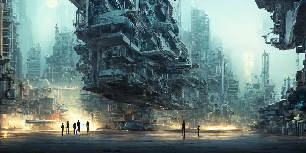 Prompt: movie still futuristic oriental robotic rio de janeiro jerusalem hong kong city, long shot cinematic epic lighting concept art wide shot digital art trending on artstation 8 k extremely detailed cinematic realistic evening time, contrast dusk vegetation water futuristic suburbs by dan hillier dnaiel merriam greg rutkowski martin ansin john blanche alejandro burdisio, photographed by victor enrich