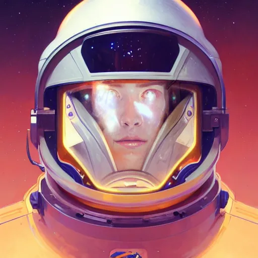 Image similar to portrait of an astronaut with a broken helmet, broken helmet, headshot, highly detailed, digital painting, artstation, concept art, sharp focus, cinematic lighting, illustration, art by artgerm and greg rutkowski, alphonse mucha, cgsociety