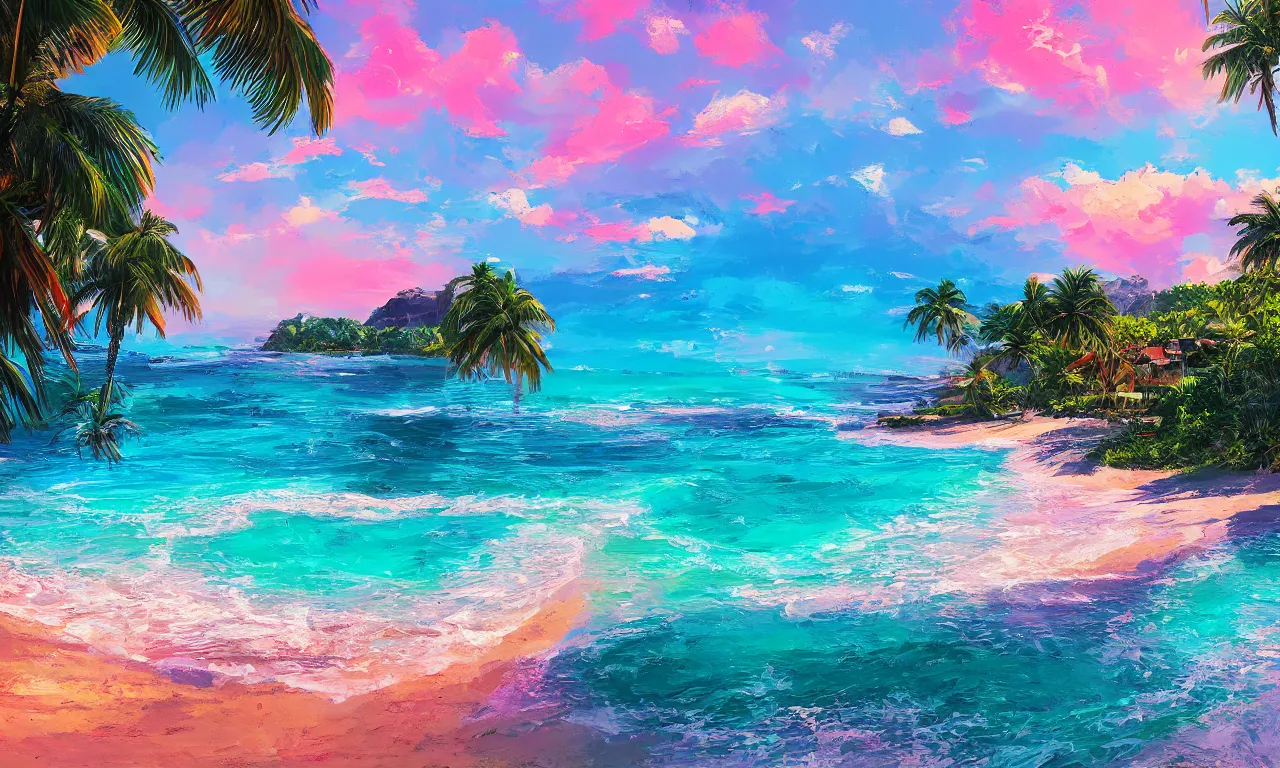 Image similar to paradise beach by alena aenami artworks in 4 k