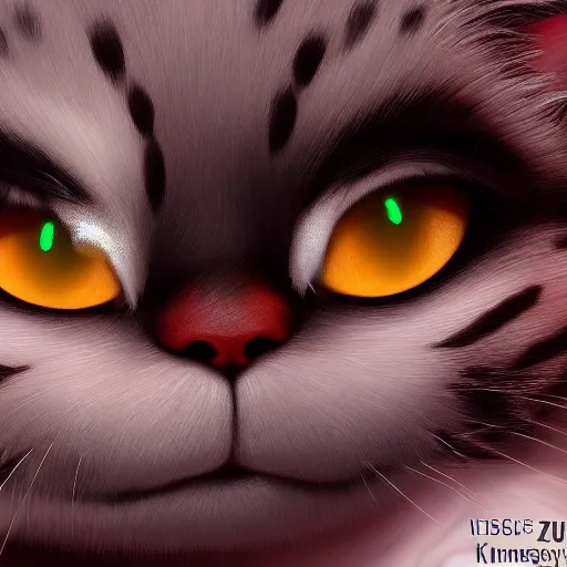 Prompt: a close up of a cat with orange eyes, a character portrait by mark ryden, lisa yuskavage and kinuko craft, featured on zbrush central, fantasy art, artstation hd, made of crystals, artstation hq