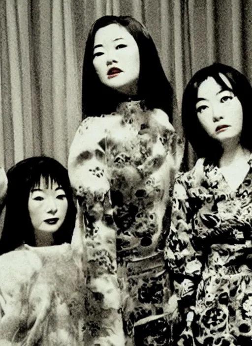 Image similar to Still frame promo photo from scene from the retro Twin Peaks Japanese horror soap opera, retro haze, a feaver dream by Nobuhiko Obayashi & David Lynch