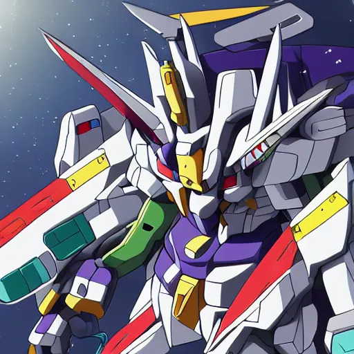 Prompt: Whimsical Gundam War, trending on pixiv