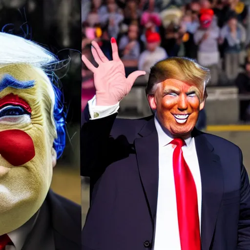 Image similar to donald trump in clown makup