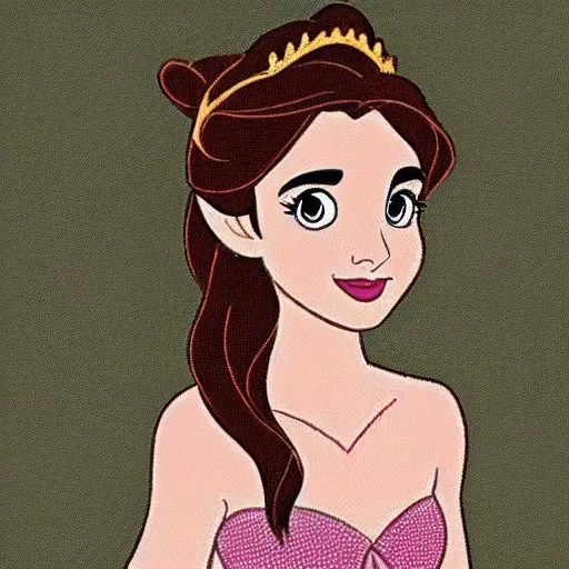 Image similar to of lilly collins as a beauty and the beast disney cartoon princess