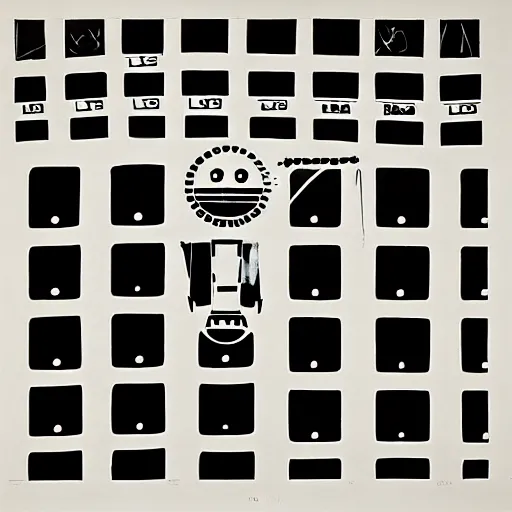 Image similar to portrait of the robot of the film metropolis, litography by andy warhol