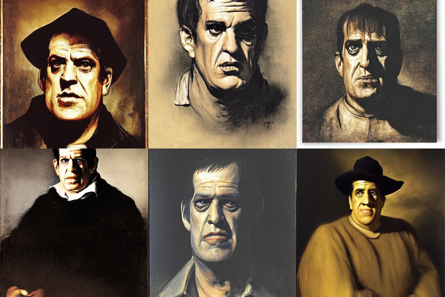 Prompt: Herman Munster by Rembrandt