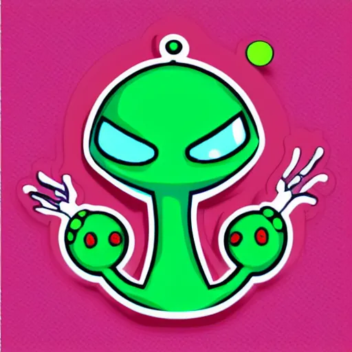 Image similar to Reddit Alien, sticker illustration