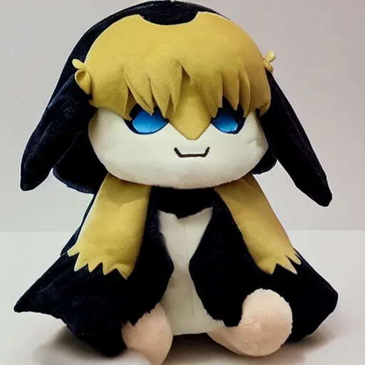 Image similar to cute fumo plush of the party healer who always mistargets and gets yelled at