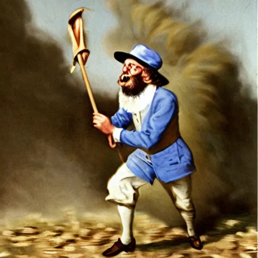 Image similar to quaker oats guy going on an absolute rampage