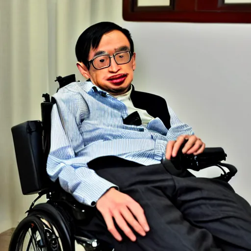 Image similar to asian Stephen Hawking