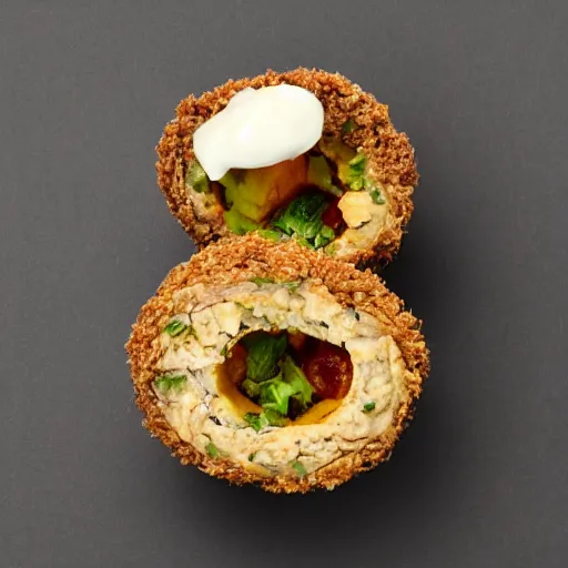 Prompt: scotch egg, but the inside is bitterball