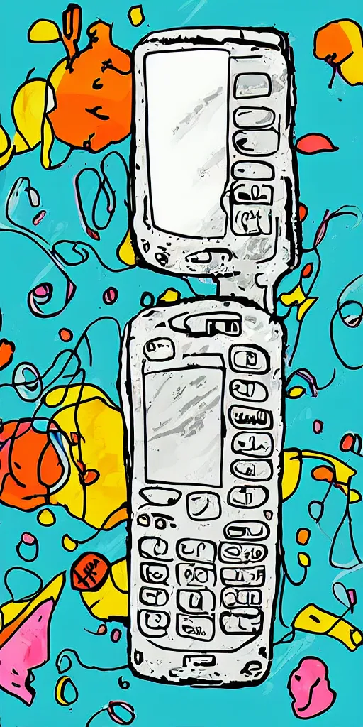 Image similar to 9 0 s mobile phone artistic, illustrator, digital art