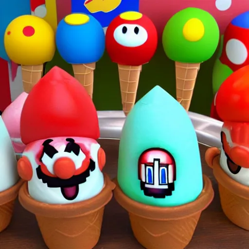 Image similar to super mario ice cream pop