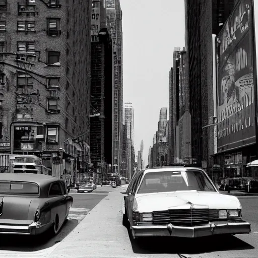 Prompt: a lincoln car parked in a new york street, photo by nikos economopoulos