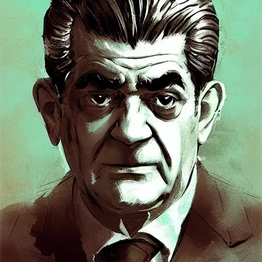 Prompt: jacques lacan doing psychoanalysis in a jojo pose, game poster by greg rutkowski and ashley wood