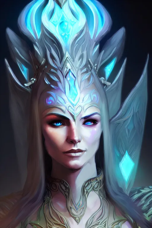 Image similar to Elementalist of Guild Wars 2, concept art, close-up, digital art, elegant