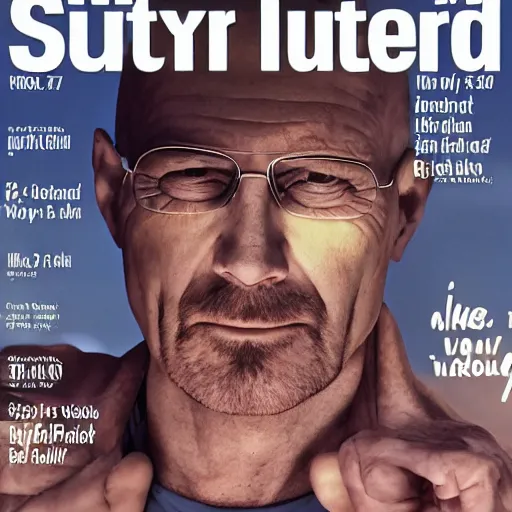 Prompt: Walter White on the cover of Swimsuit Illustrated (2020)