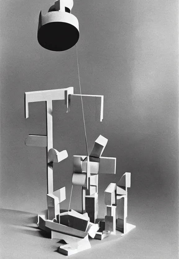 Prompt: a chess - piece building machine, minimal white machinery with cables, a surrealist sculpture by marcel duchamp, archival pigment print, 1 9 1 4, conceptual art, artwork, academic art, surrealist, fluxus