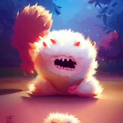 Prompt: very cute baby monster fluffy, very furry, dancing, happy, minimalist, behance hd by jesper ejsing, by rhads, makoto shinkai and lois van baarle, ilya kuvshinov, rossdraws global illumination