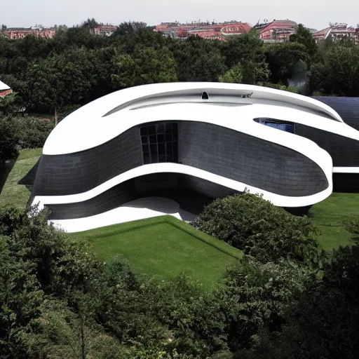 Image similar to house designed by zaha hadid