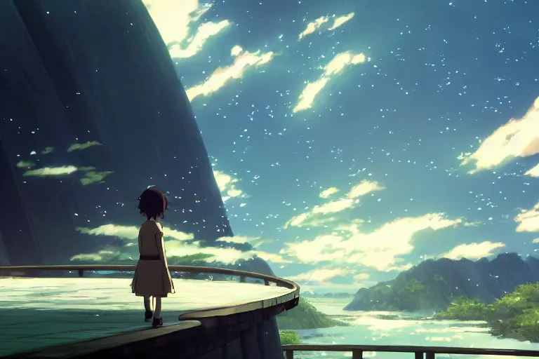 Prompt: screenshot from the movie A little dragon by Makoto Shinkai
