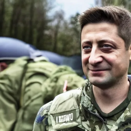 Prompt: zelensky war hero